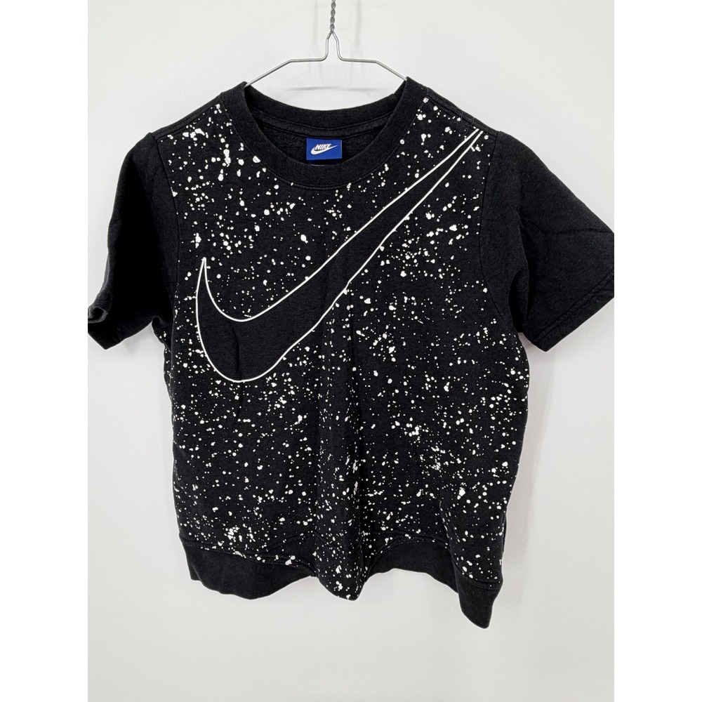 Nike Kids Short Sleeve Sweatshirt Paint Splatter Black XL